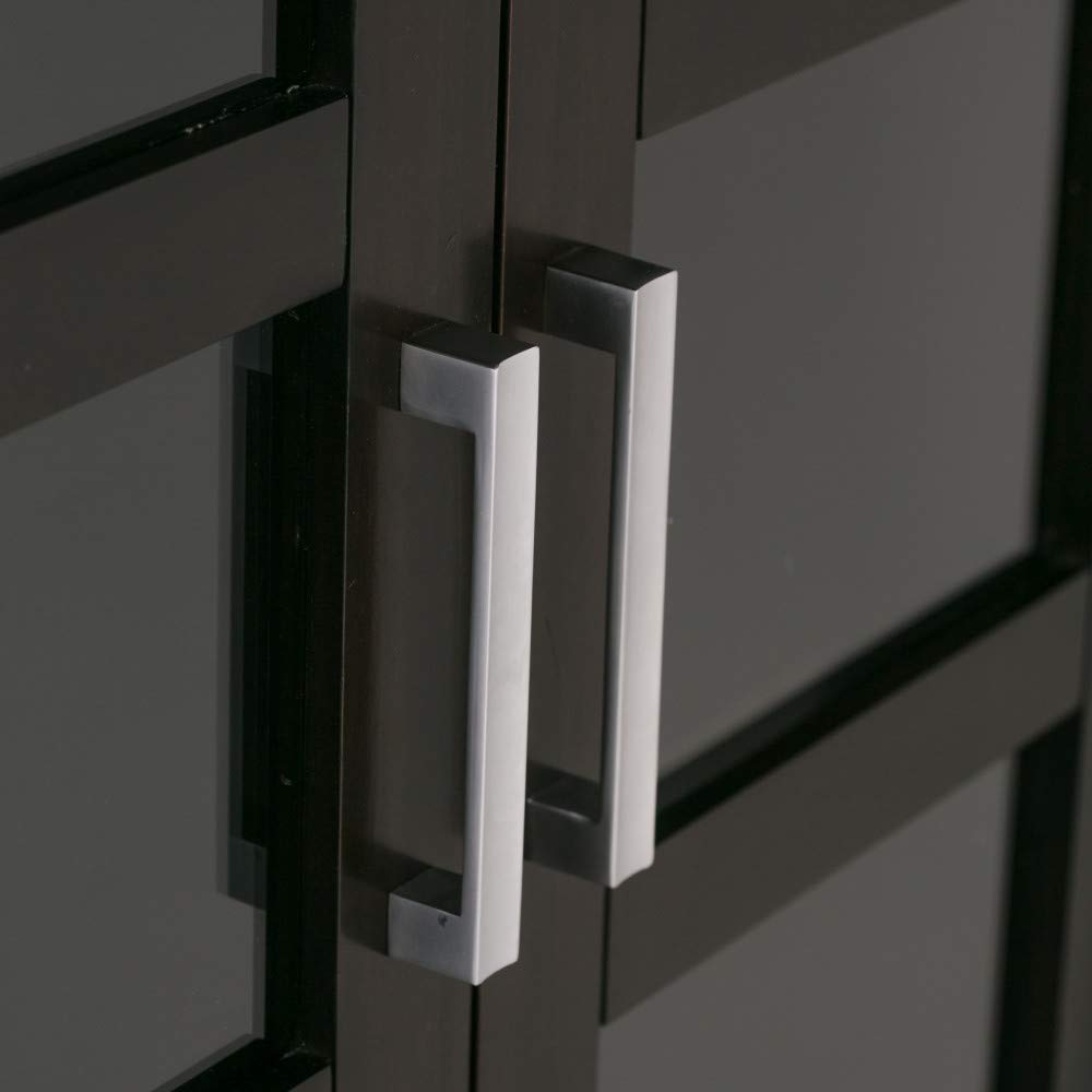 【Furniture】Kitchener 18-Bottle SOLID WOOD 32 inch Wide Contemporary High Storage Wine Rack Cabinet