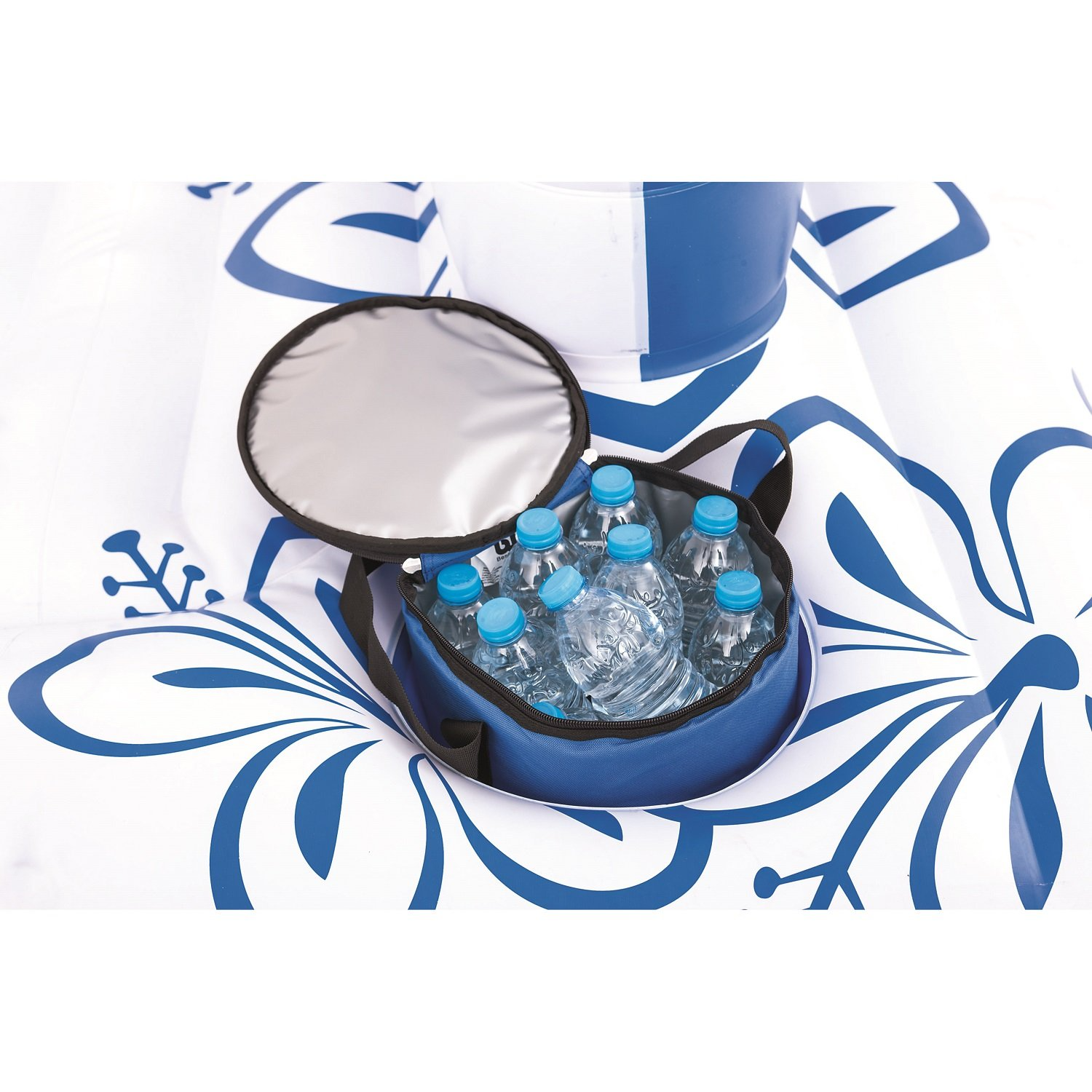 【Island Water Floating Lounger】 6-person inflatable party chair, backrest and removable sun visor《NO8》