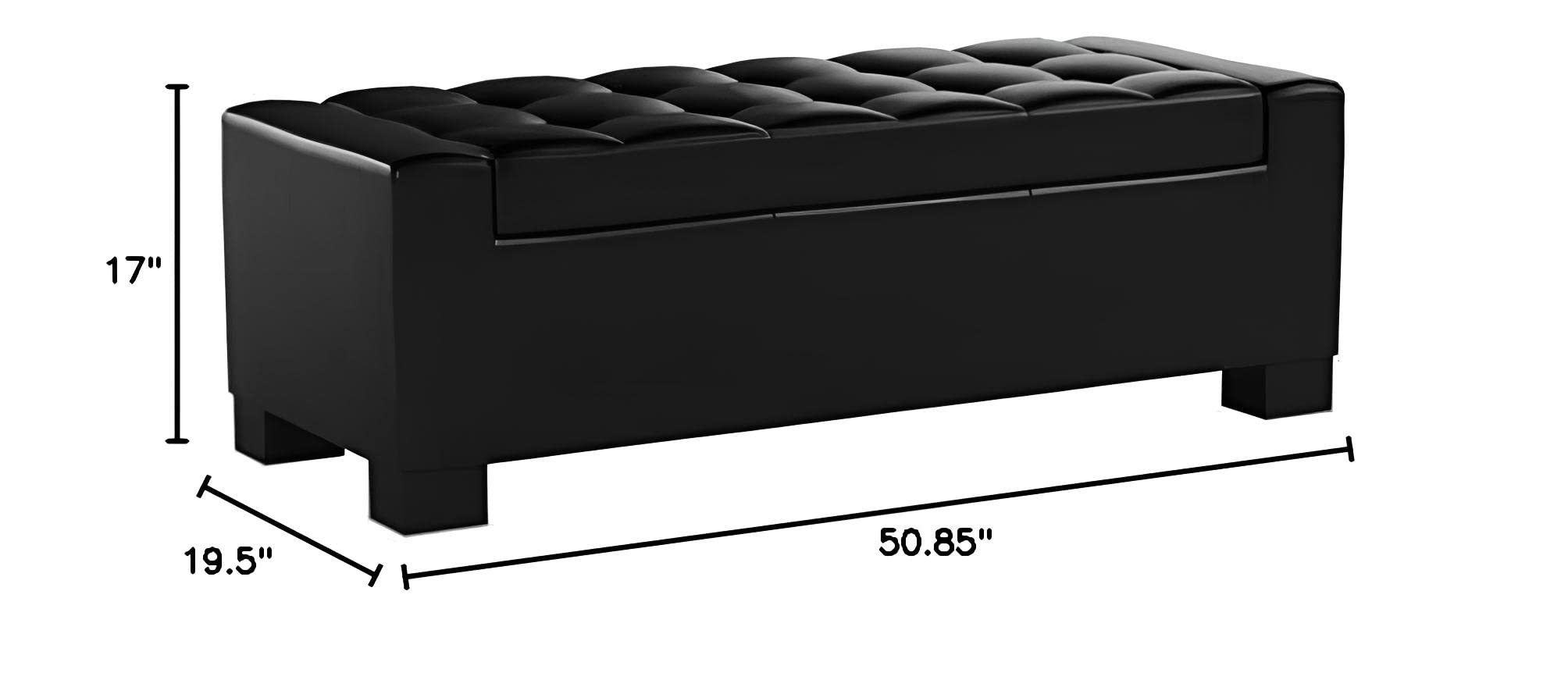 【Furniture】Christopher Knight Home Guernsey Leather Wood-Frame Storage Ottoman