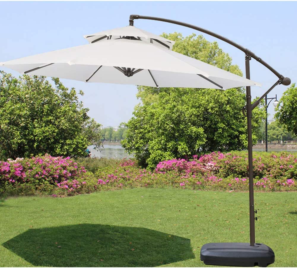 【Home&Garden】Patio Umbrella, 9Ft Cantilever Outdoor Terrace Hanging Umbrella, Stylish Double Top