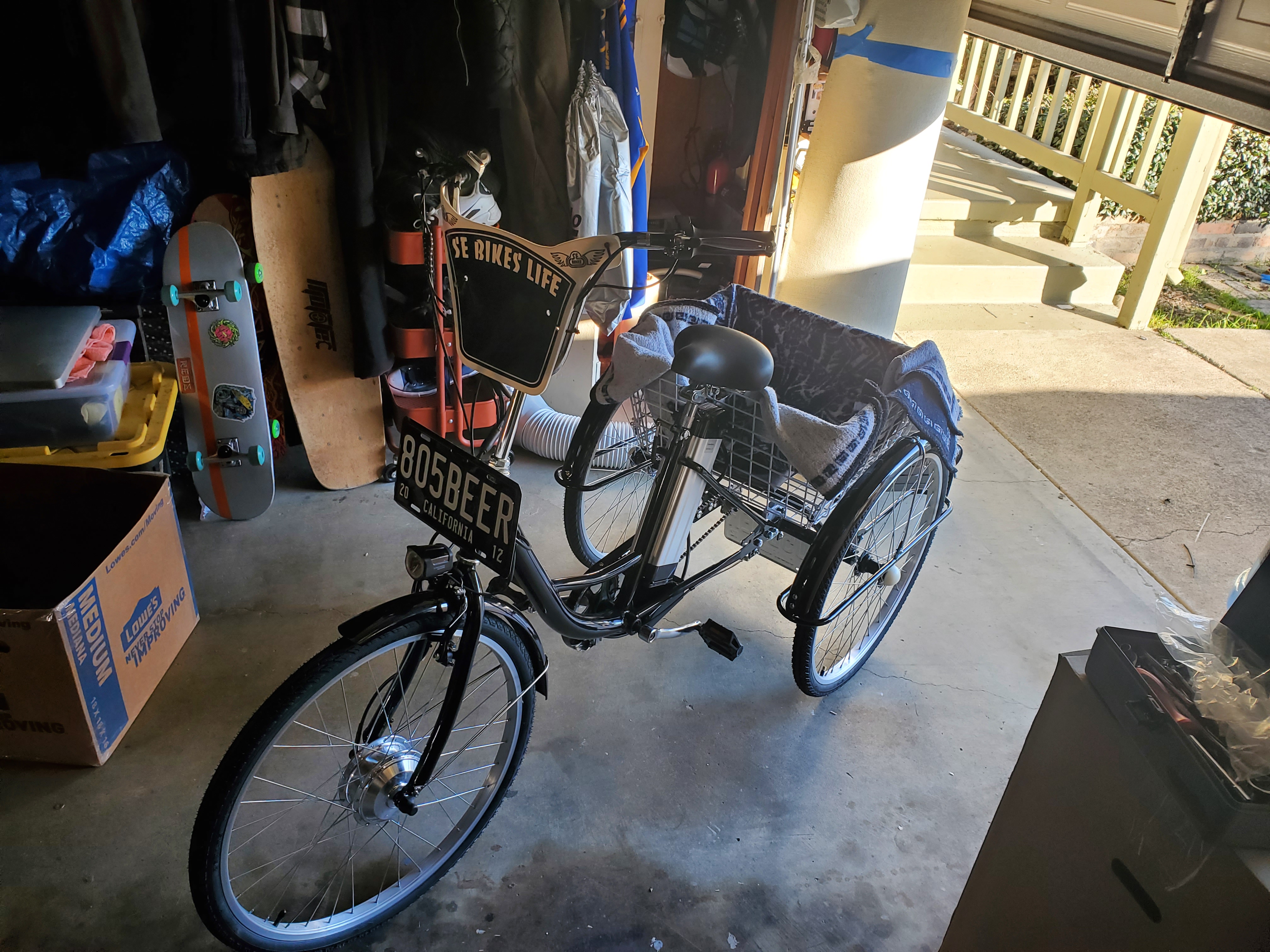 【Sports&Outdoors】3 Wheel Electric Bike for Adults with 250w Motor, Bike Tube, Removable 36V 10Ah Lithium Battery