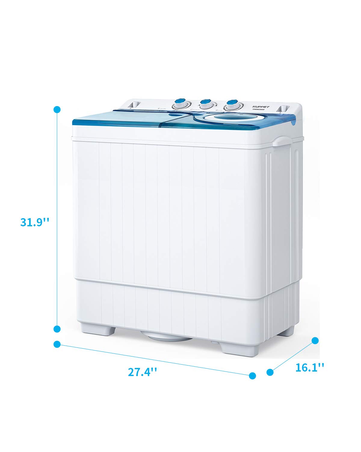 【Appliances】KUPPET Compact Twin Tub Portable Mini Washing Machine 26lbs Capacity, Washer & Spiner