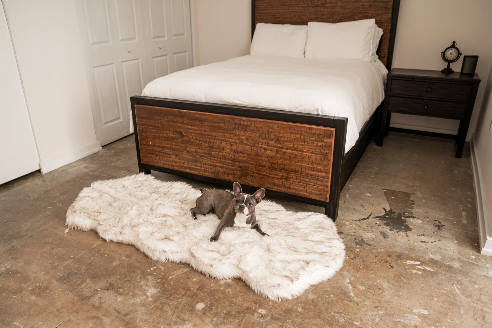 【Pet】Pretor Puprug Runner Faux Fur Memory Foam Dog Curve Mat