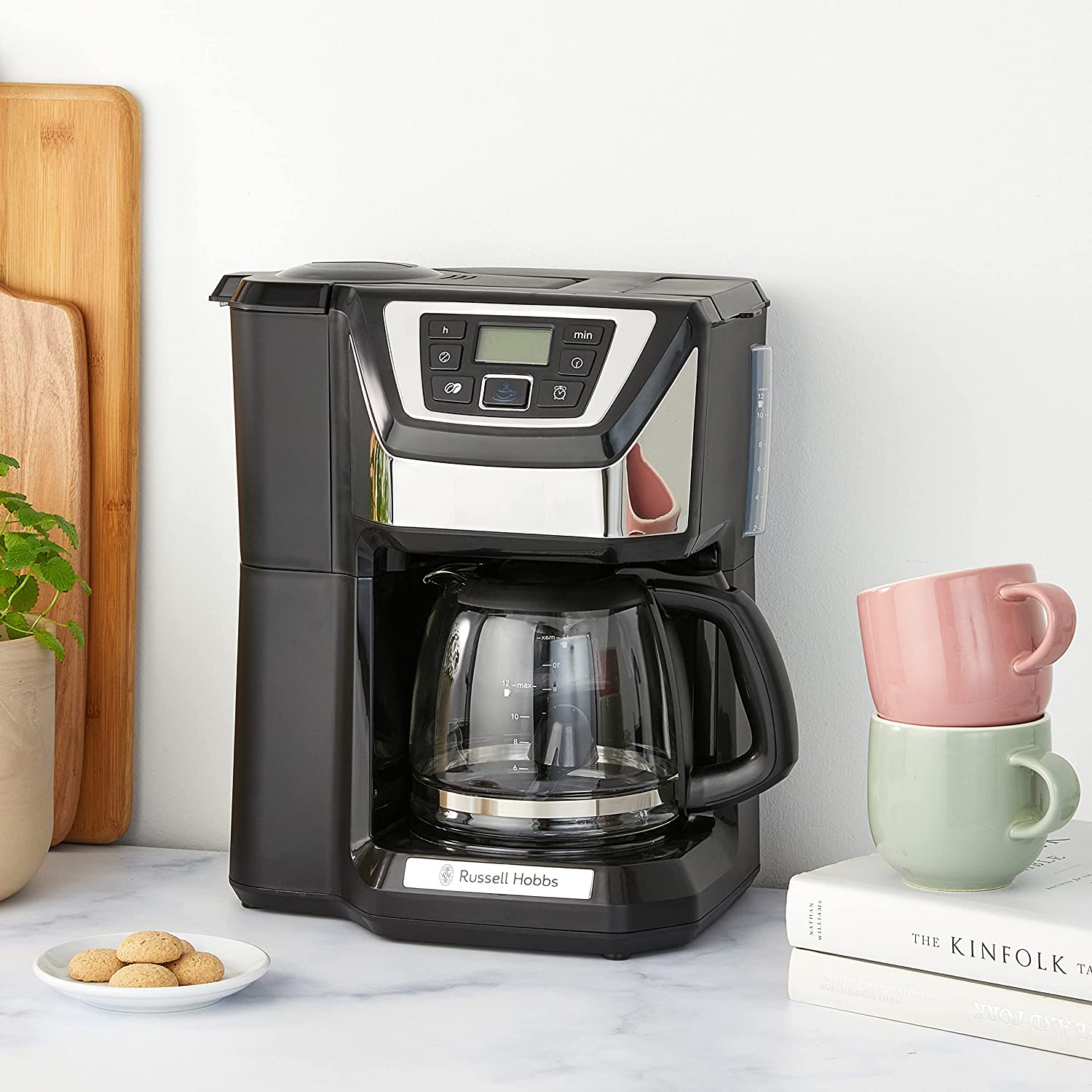 CUISINART DGB-800C Cuisinart Fully Automatic 12-Cup Burr Grind & BrewTM Coffeemaker, Black/Silver, 1 Count, , Silver