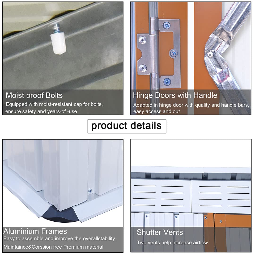 5 x 3 FT Outdoor Storage Sheds,Metal Sheds Outdoor Storage for Patio Lawn Backyard