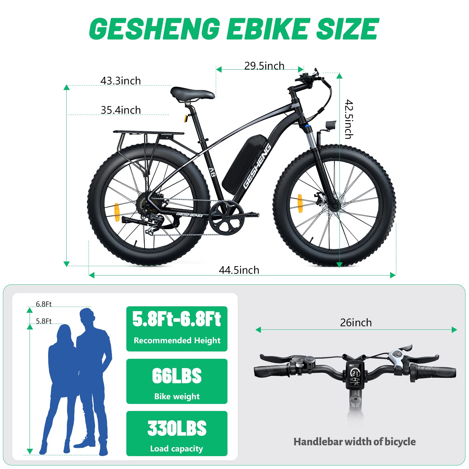 【Sports&Outdoors】Electric Bike for Adults, 26x4.0