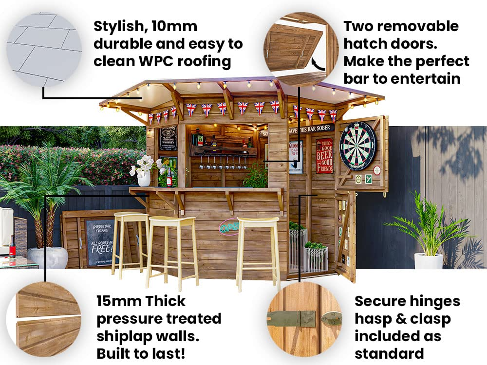 【Home&Garden】Outdoor Bar Shed - The Hangover Corner Garden Bar | 2x2 m