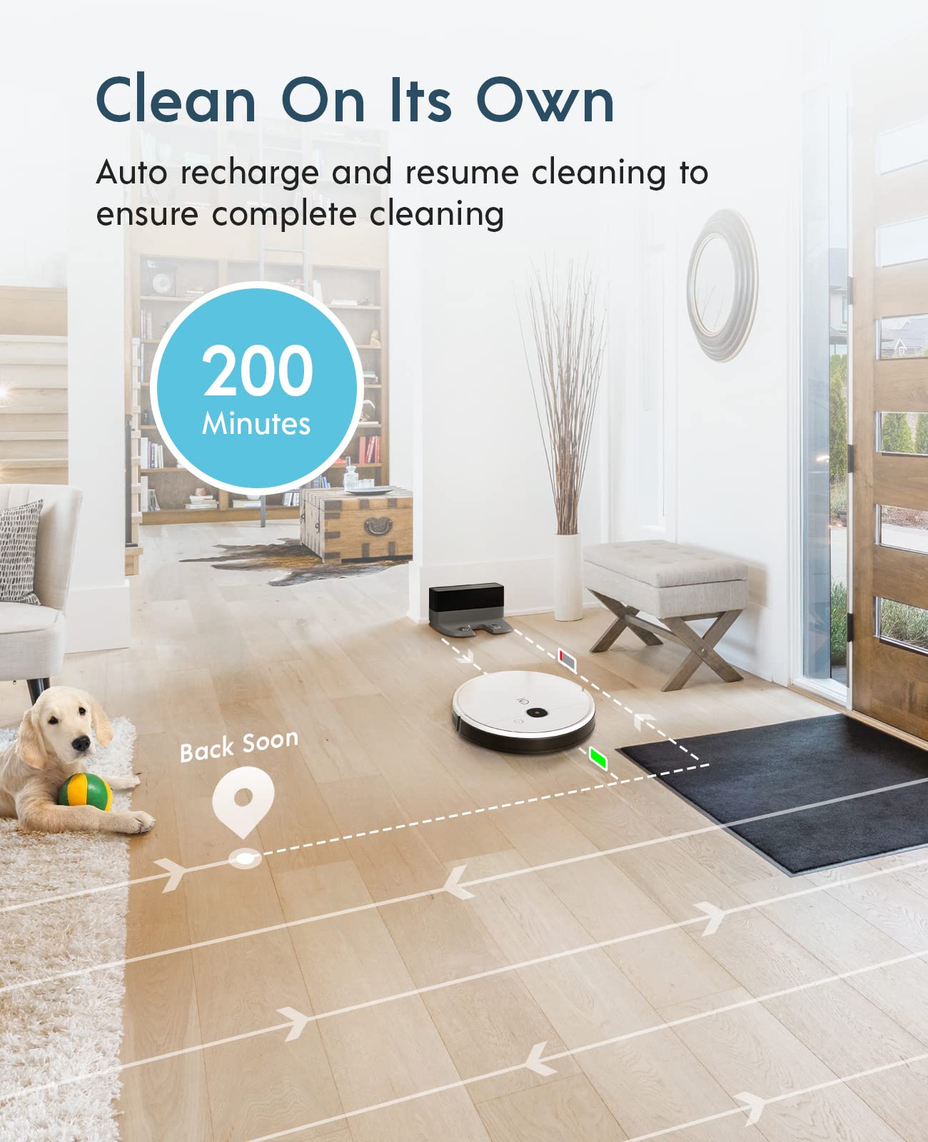 【Appliances】Robot Vacuum and Mop, Self-Emptying 3 in 1, 30 Days Auto Empty, Smart Mapping
