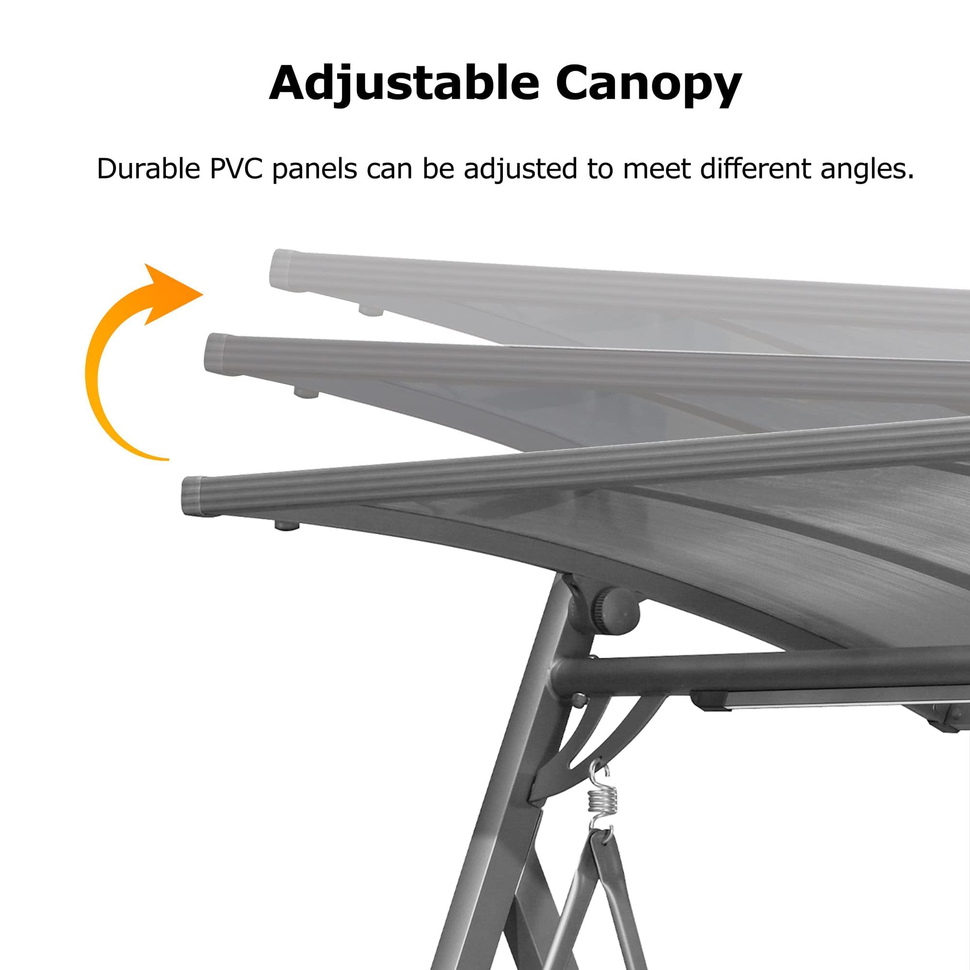 【Home&Garden】Modern Patio Swing Chair with Canopy Outdoor Deluxe 2 Person Yard Hammock Swing