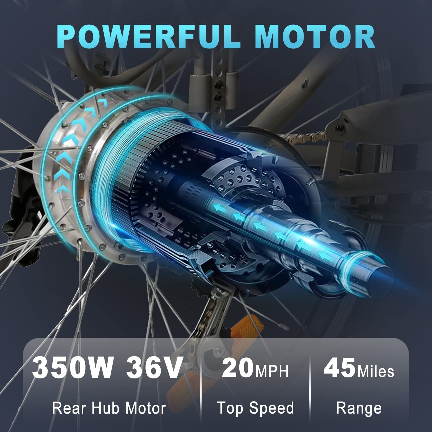 【Sports&Outdoors】Electric Bike for Adult 350W Ebike 18-22MPH 45-60 Miles 26