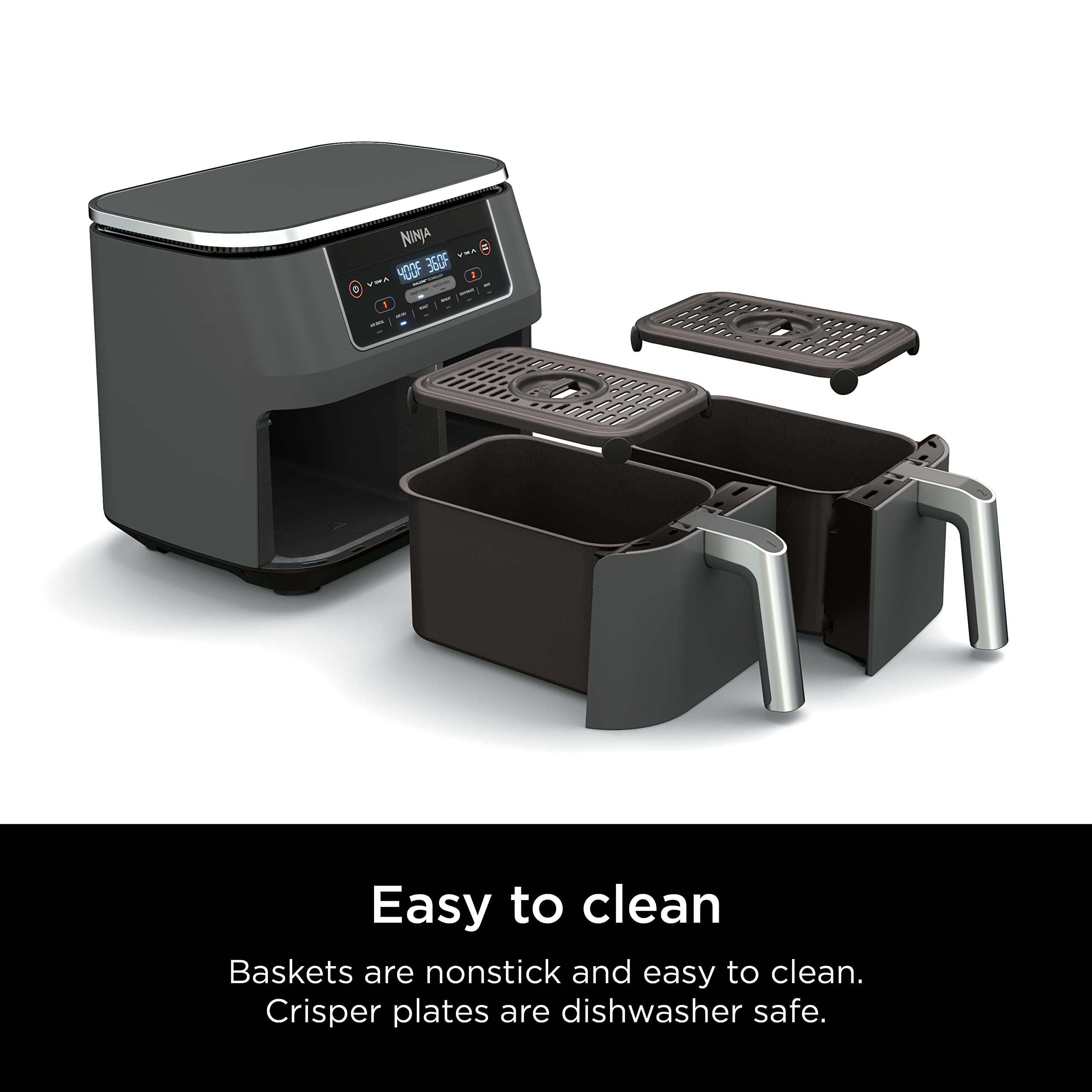 【Electronics】【BS】Ninja DZ201 Foodi 8 Quart 6-in-1 DualZone 2-Basket Air Fryer with 2 Independent Frying Baskets