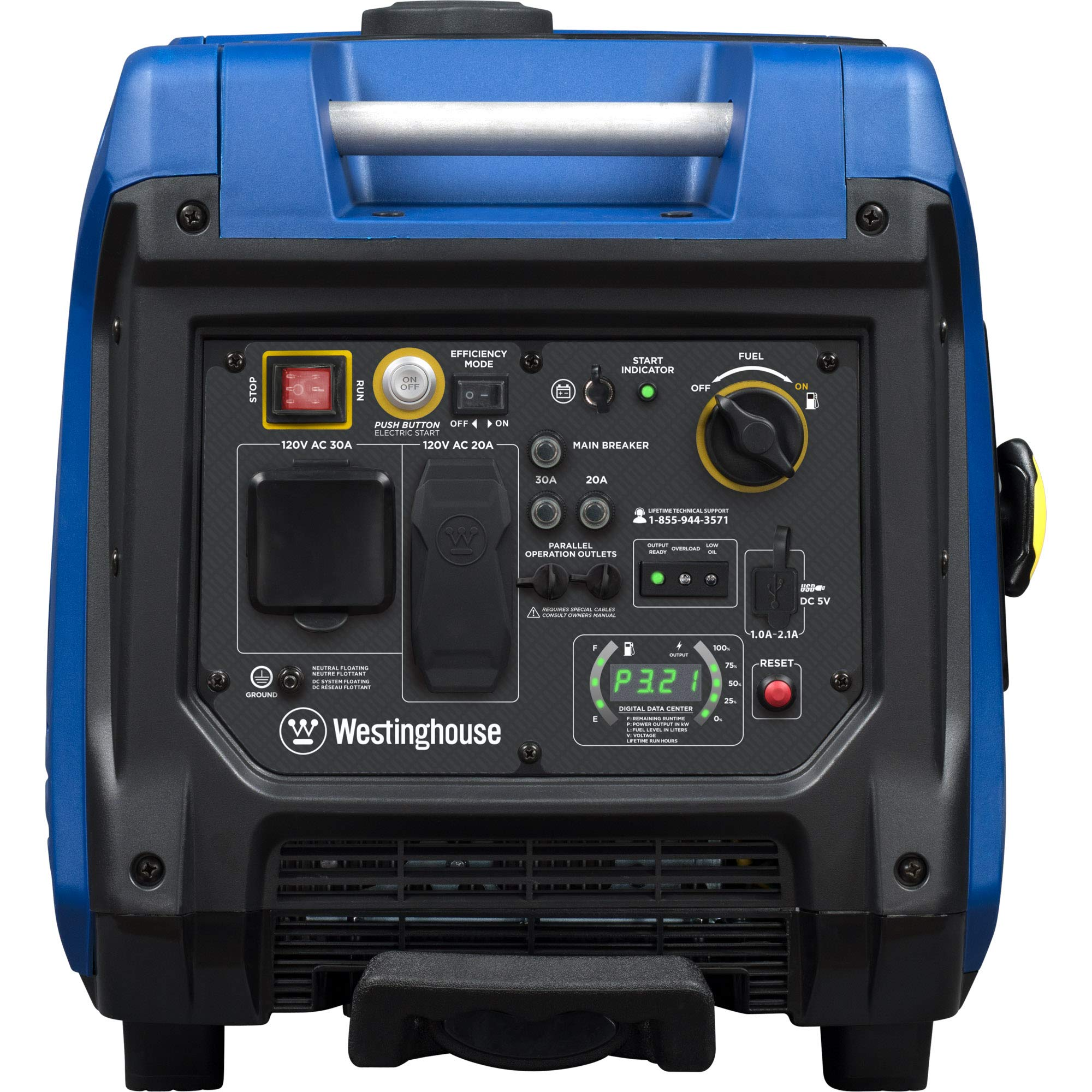 Westinghouse 4500 Watt Super Quiet Portable Inverter Generator, Remote Electric Start with Auto Choke