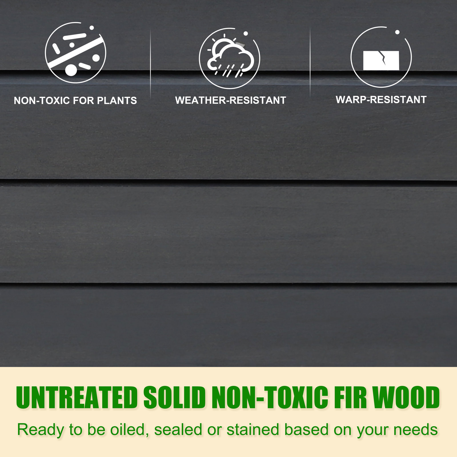 【Home&Garden】Longley Guarani Wood Elevated Planter