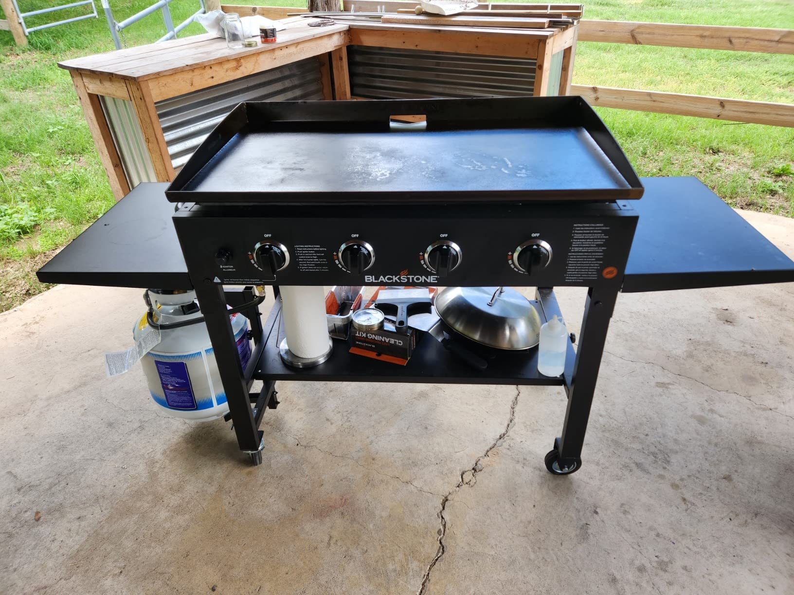 【Appliances】Blackstone 36 Inch Gas Griddle Cooking Station 4 Burner Flat Top Gas Grill Propane Fuelled