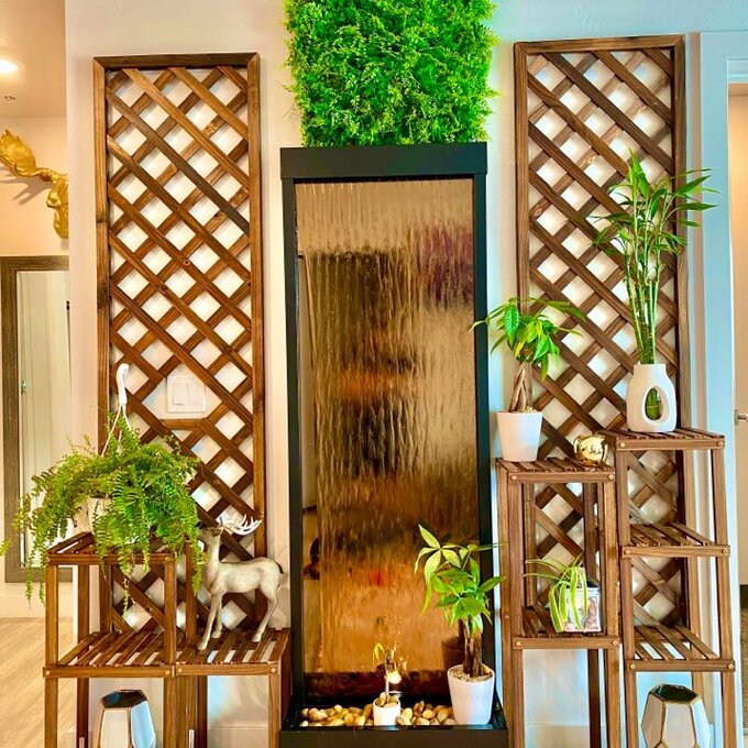 【Décor】Statesboro Metal Mirror Fountain with Light