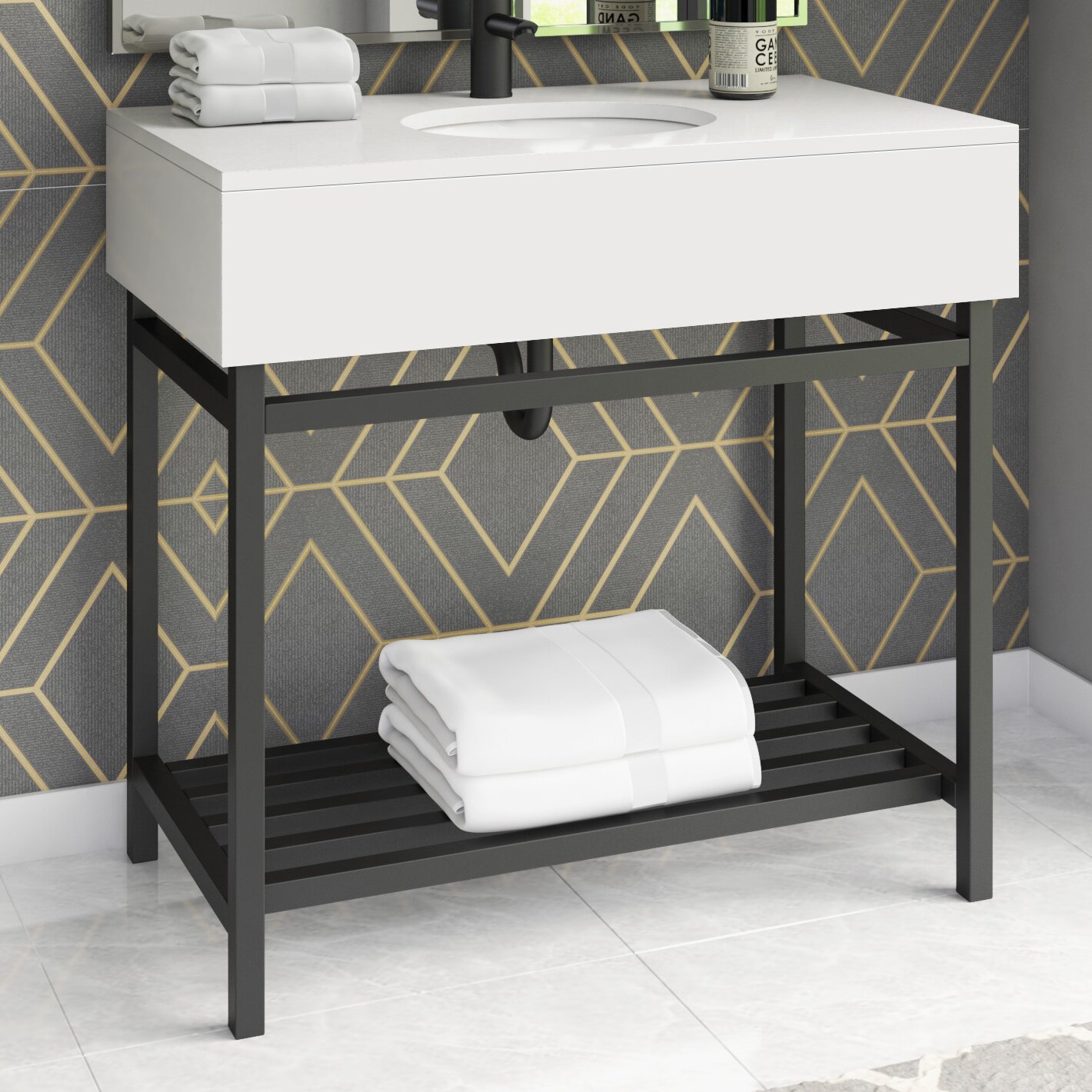 【Home Improvement】Whittier 36” Single Bathroom Vanity Set