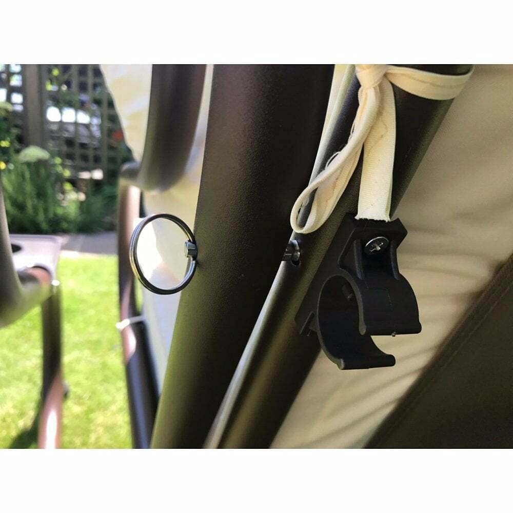 【Home&Garden】Somerset 3 Seat Swing Hammock Bed Heavy Duty Garden Bench Patio Brown Cream Seat