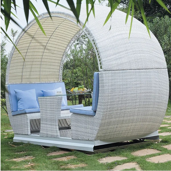 【Home&Garden】Rattan Sofa Creative Table & Chair Leisure Courtyard Terrace Outdoor Rattan Chair Sofa Set