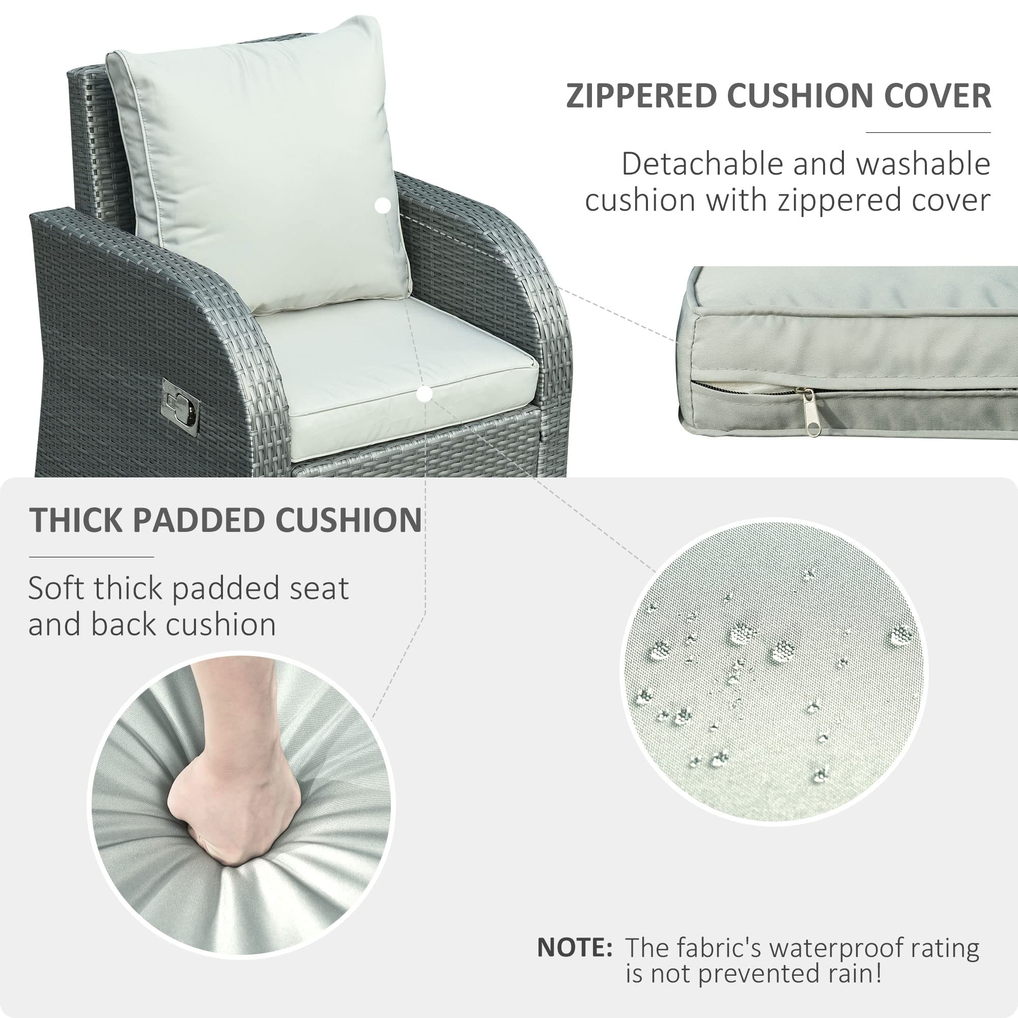 【Furniture】6-PCs Patio Furniture Set Outdoor Wicker Sofa Set with Tea Table Gas Spring & Soft Cushion