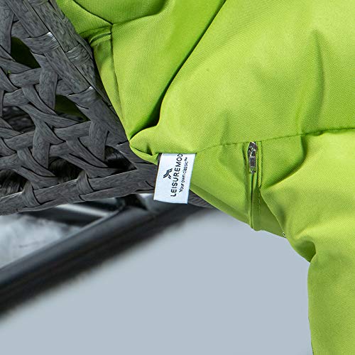 【Furniture】2 Person Hanging Double Swing Chair, X-Large Wicker Rattan Egg Chair with Stand and Cushion