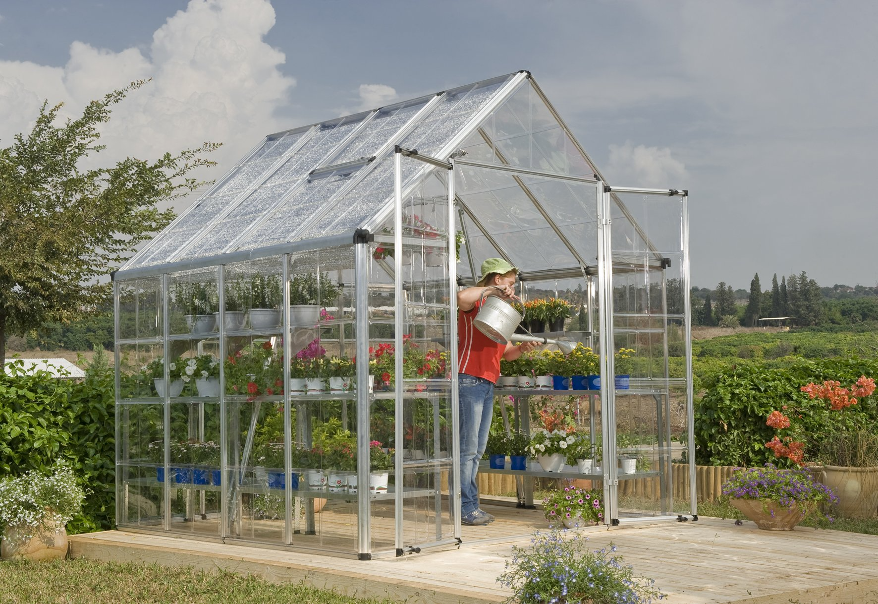 【Home&Garden】Snap & Grow Hobby Greenhouse, 8' x 8' x 9', Silver