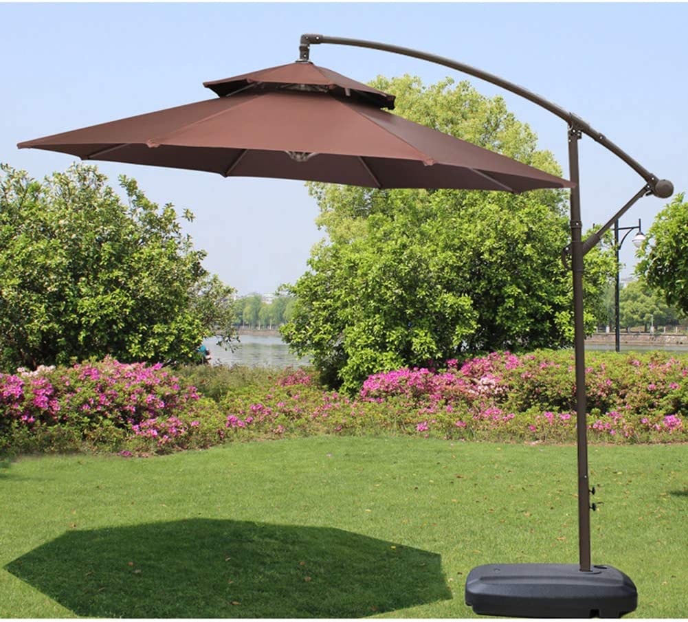 【Home&Garden】Patio Umbrella, 9Ft Cantilever Outdoor Terrace Hanging Umbrella, Stylish Double Top