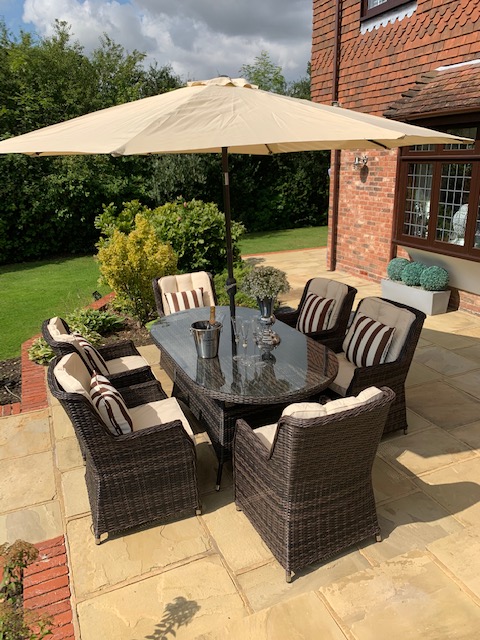 【Home&Garden】6 Savannah Armchairs 1.8 mtr Oval Set