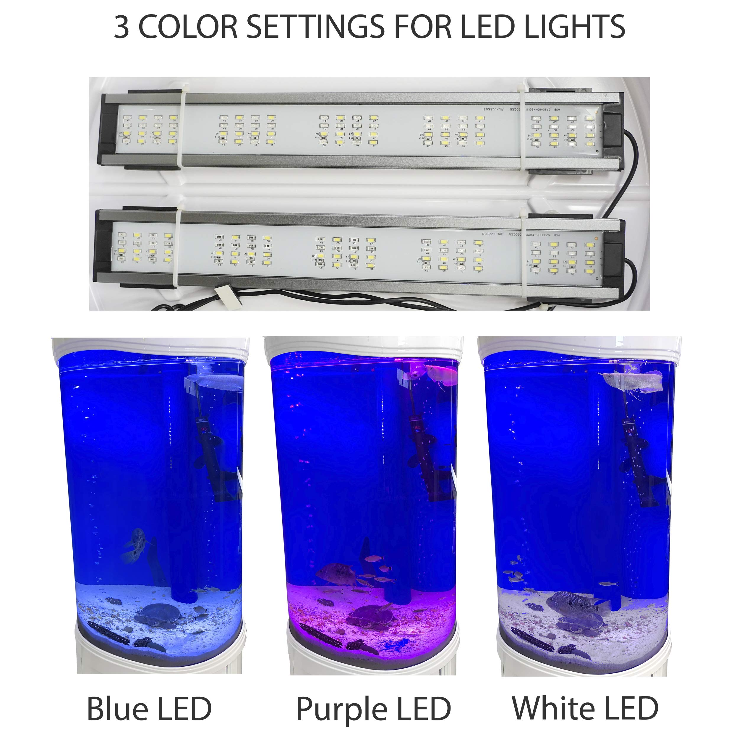 【Pet】Aqualic 360 Acrylic Aquarium Cylinder Fish Tank 70 Gallons w/ LED Light & Sump Tank