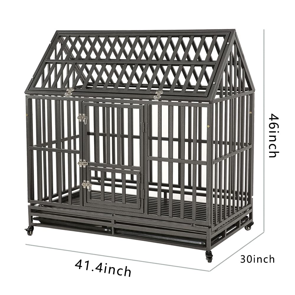 【Pet】42 Heavy Duty Dog Crate Large Dog cage Strong Metal Dog Kennels & Crates for Large Dogs