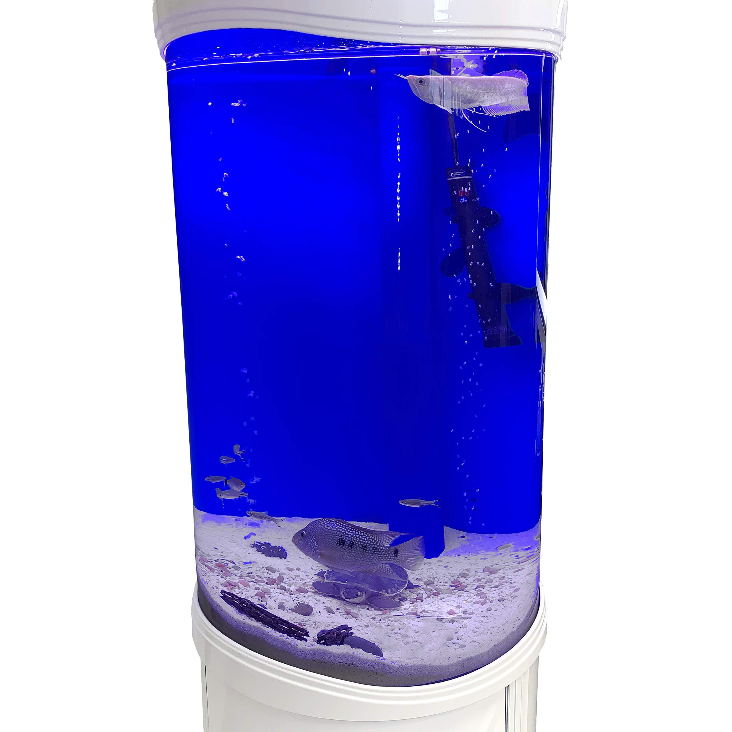 【Pet】Aqualic 360 Acrylic Aquarium Cylinder Fish Tank 70 Gallons w/ LED Light & Sump Tank
