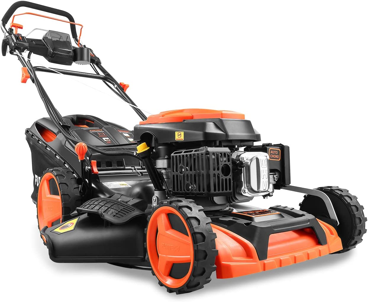 【Home&Garden】 RM5196eSPro 4-in-1 Petrol Lawnmower - 6 HP Flexible Self-Propelled & E-Start - 51 cm Cutting Width & Cutting Height Adjustment - Includes 60 L Grass Catcher Basket, Mulching Function & Side Extension
