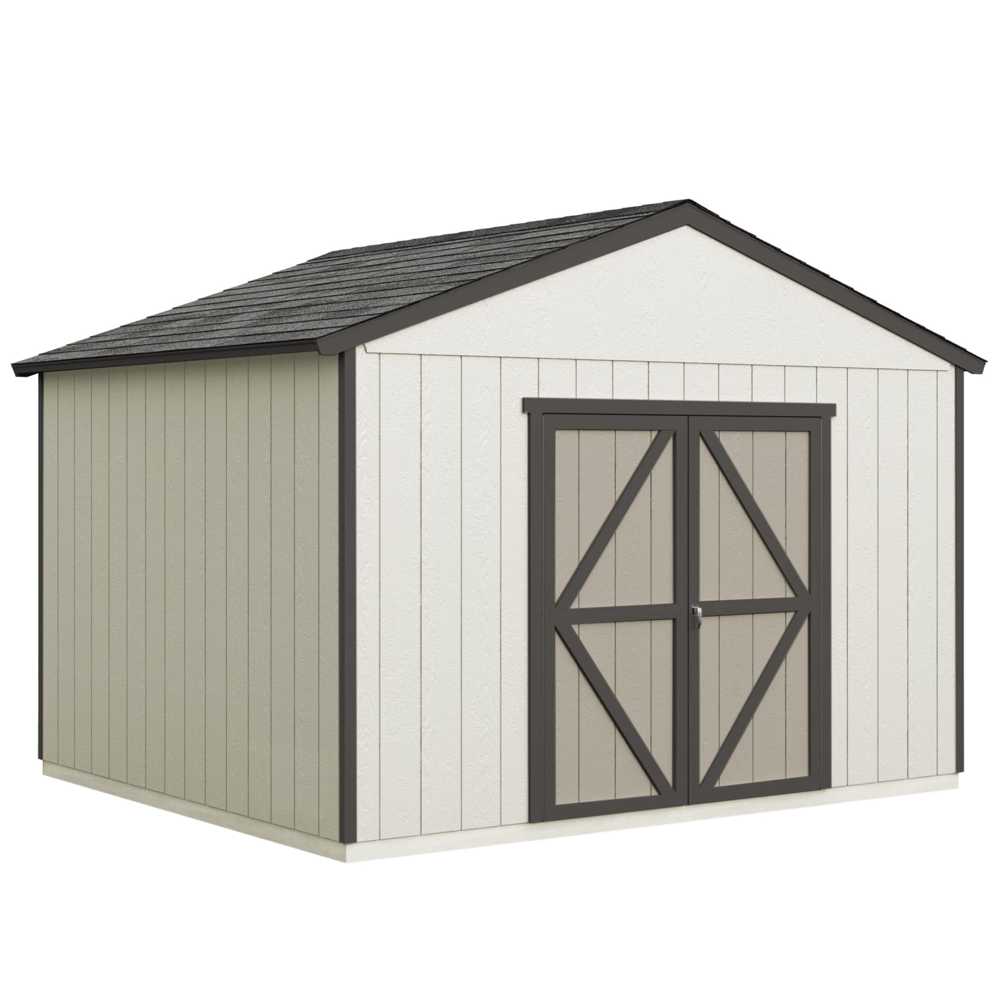 Keter Oakland Waterproof and Corrosion Resistant 12x12 Storage Shed Easy to Install with Floor Grey《NO8》