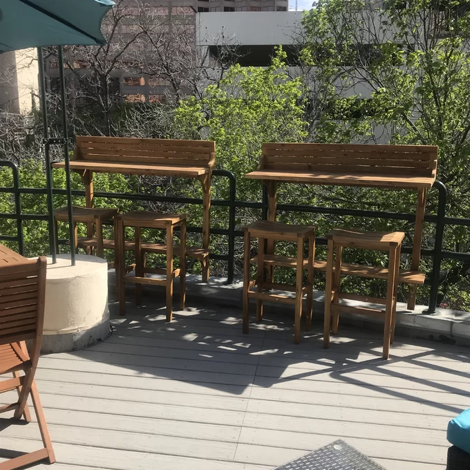 【Home&Garden】Bushnell Bar Set with Solid Wood Outer Material