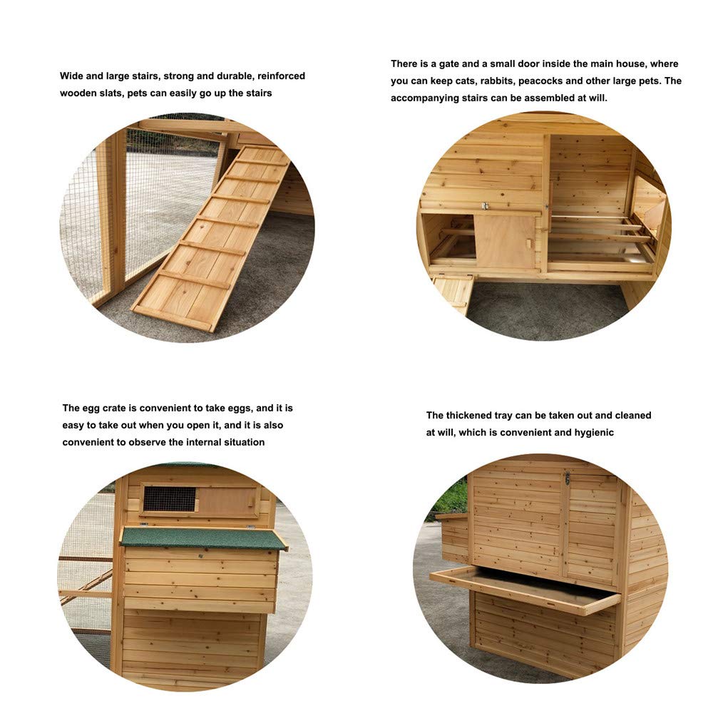 【Pet】Large Size Fir Wooden Waterproof Roof Green Chicken Coops