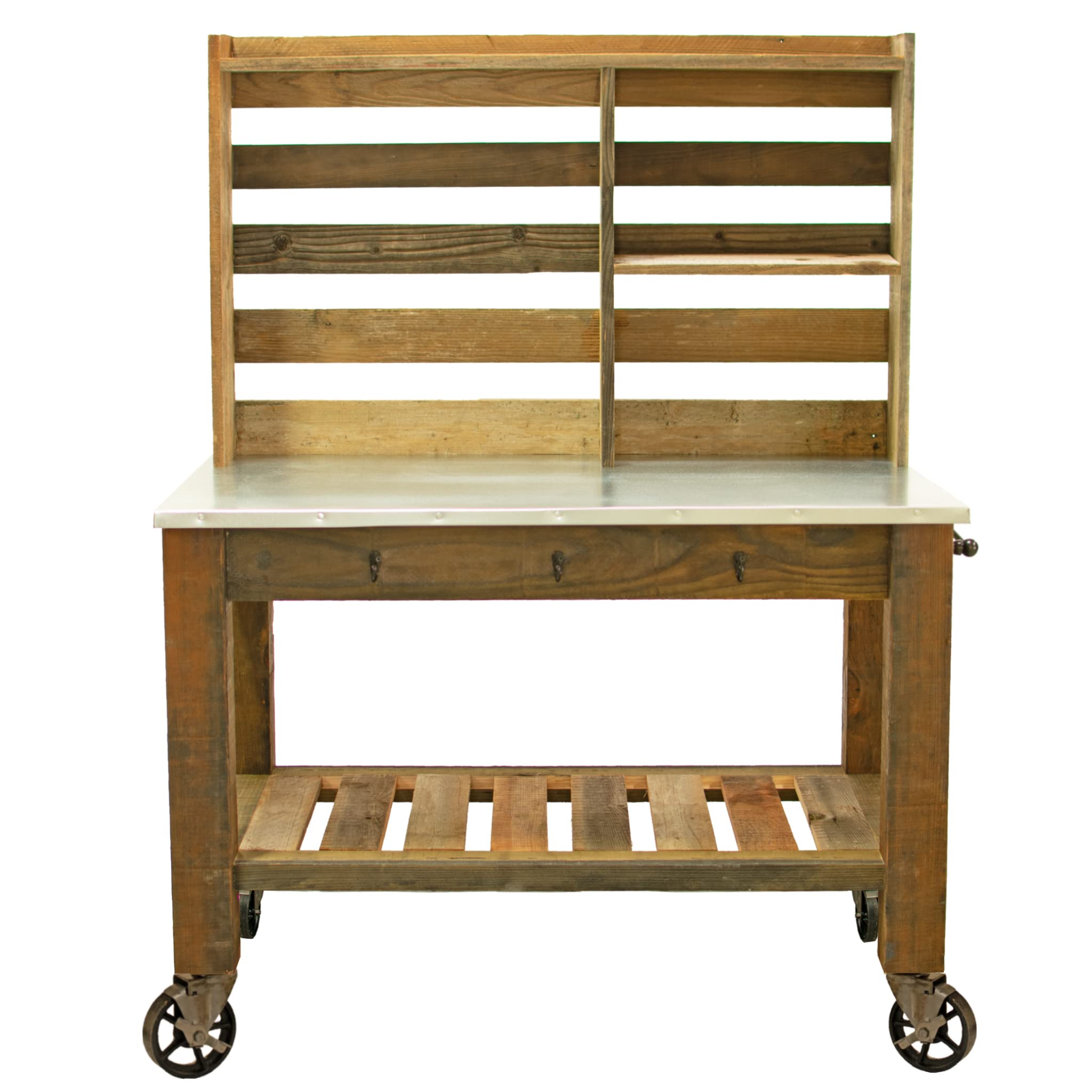 【Home&Garden】Potting Bench with Hardware Hooks & Towel Bar - Buffet Table Island Workbench