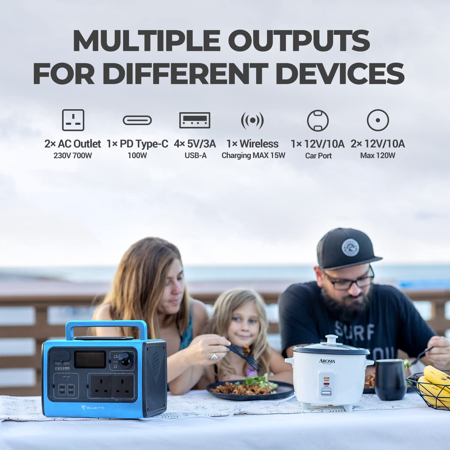 【Appliances】Solar Generator EB55 with SP200 200W Solar Panels Included, 537Wh Portable Power Station