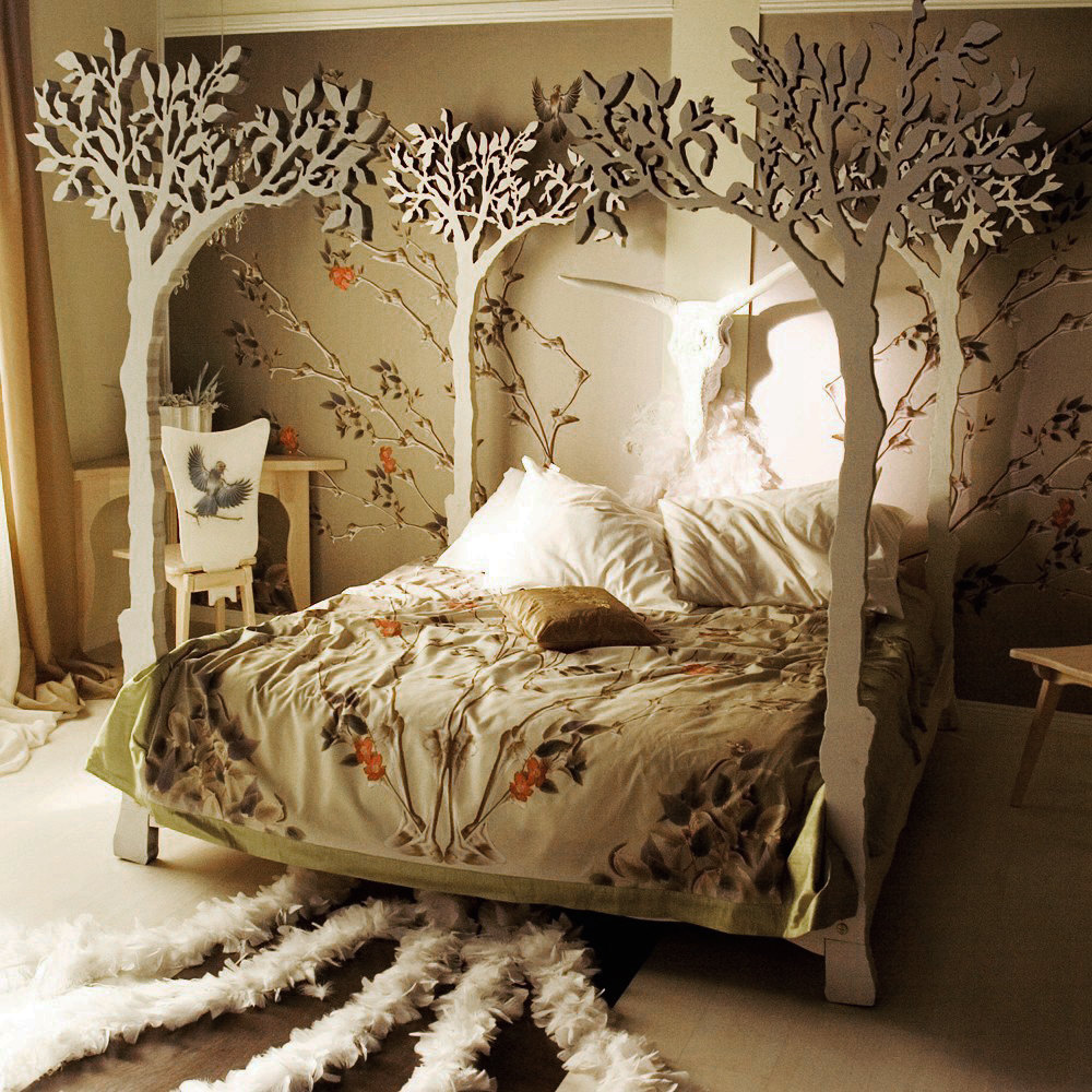 【Furniture】Under the apple tree canopy bed - modern romantic sleep therapy woodland fairy tale
