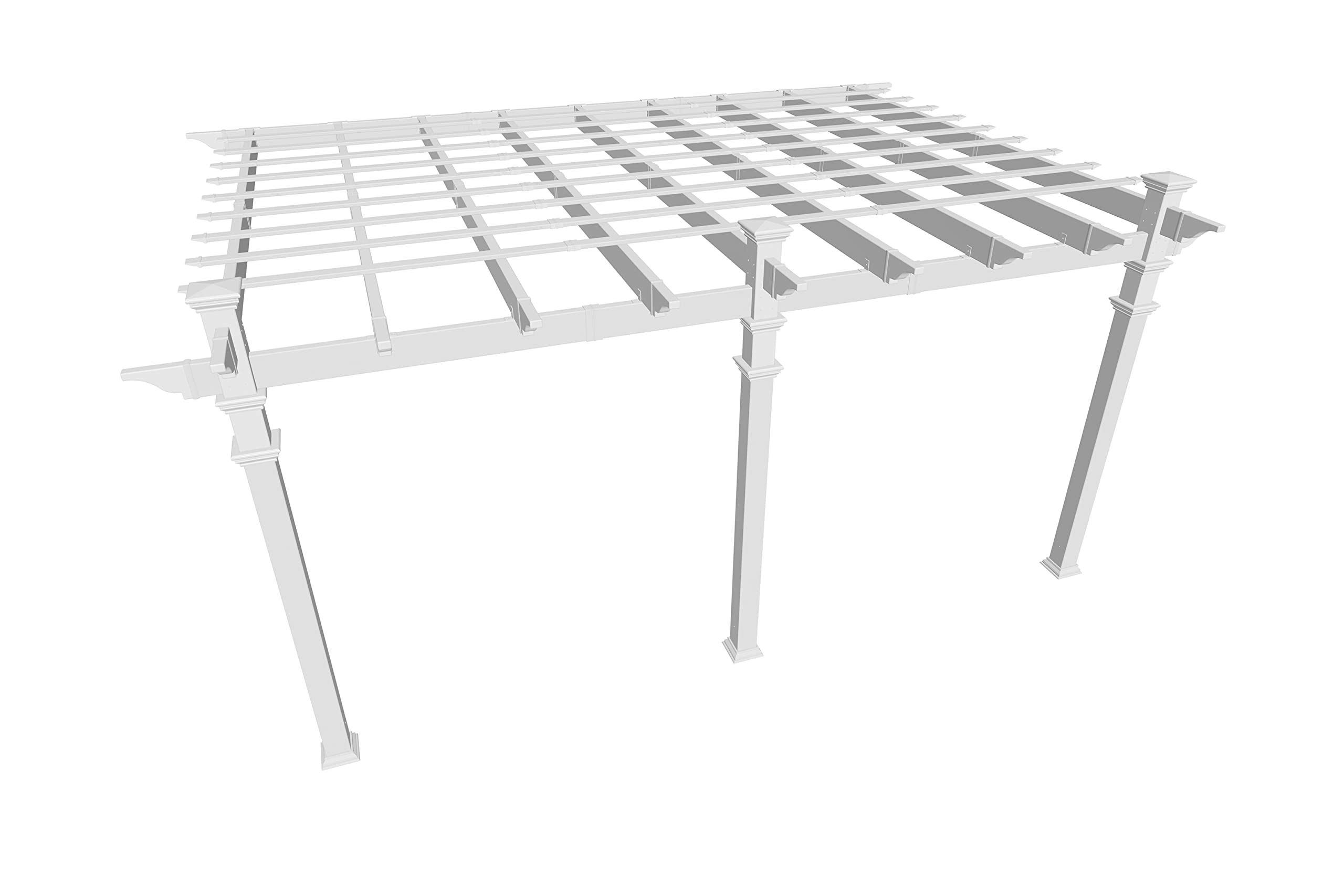 【Home&Garden】Valencia 12' x 16' Attached Vinyl Pergola