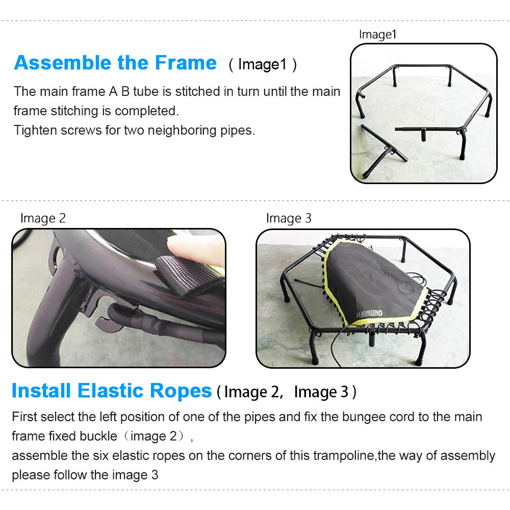 【Baby&Kids】Silent Mini Fitness Trampoline with Adjustable Handle Bar, for Adults or Kids