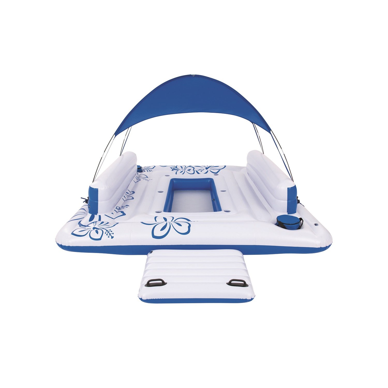 【Island Water Floating Lounger】 6-person inflatable party chair, backrest and removable sun visor《NO8》