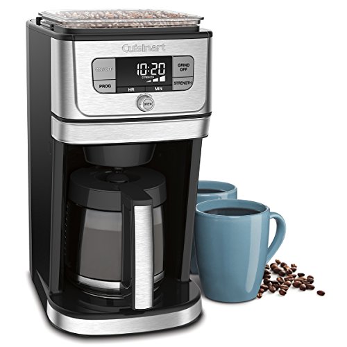 CUISINART DGB-800C Cuisinart Fully Automatic 12-Cup Burr Grind & BrewTM Coffeemaker, Black/Silver, 1 Count, , Silver