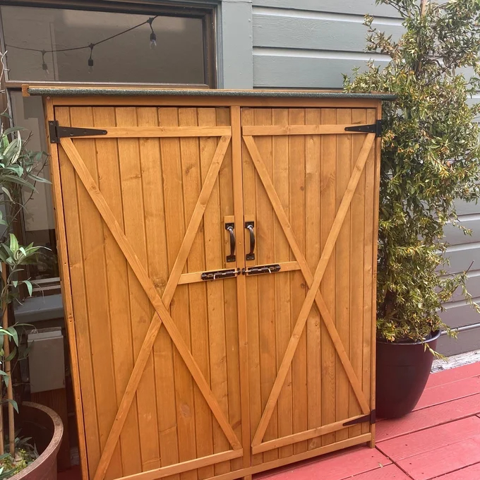 【Storage Shed】4.5x1.5 ft Solid Wood Lean-To Tool Shed