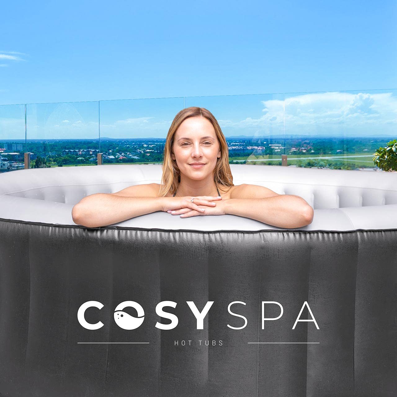 【Sports&Outdoors】Inflatable Hot Tub Spa – Outdoor Bubble Hot Tub | 2-6 Person Capacity