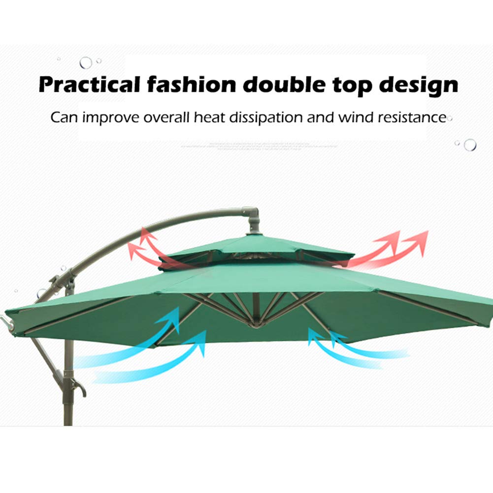 【Home&Garden】Patio Umbrella, 9Ft Cantilever Outdoor Terrace Hanging Umbrella, Stylish Double Top