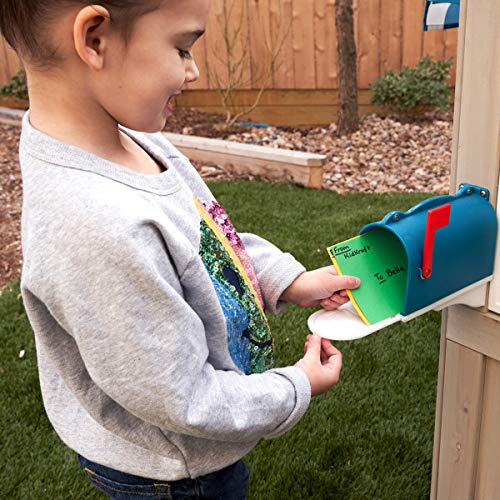 【Baby&Kids】Wooden Outdoor Playhouse, Ringing Doorbell, Mailbox and Awning, Gift for Ages 3-10