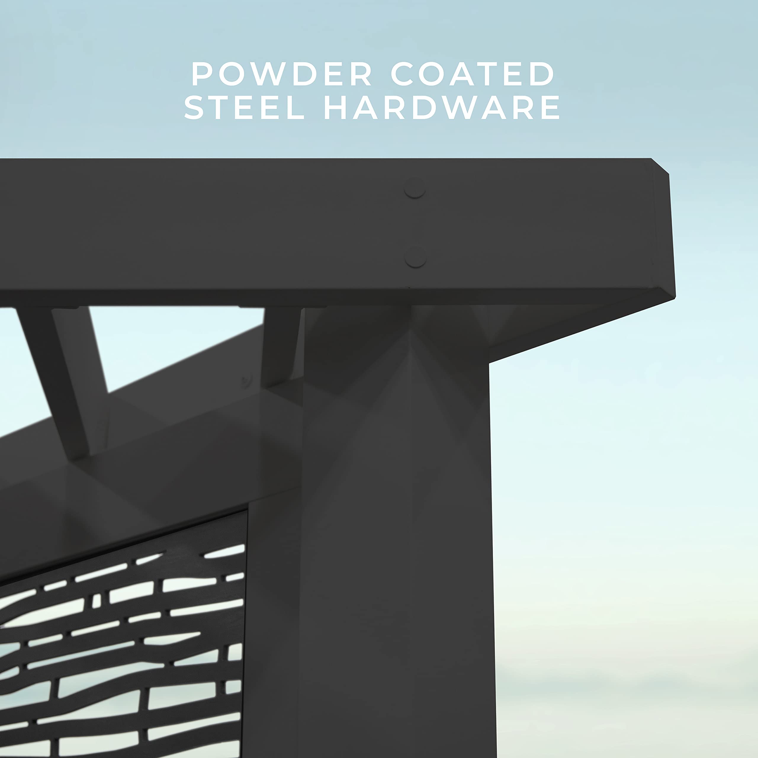 【Home&Garden】Glendale Modern Steel Cabana Pergola with Conversation Seating in Slate