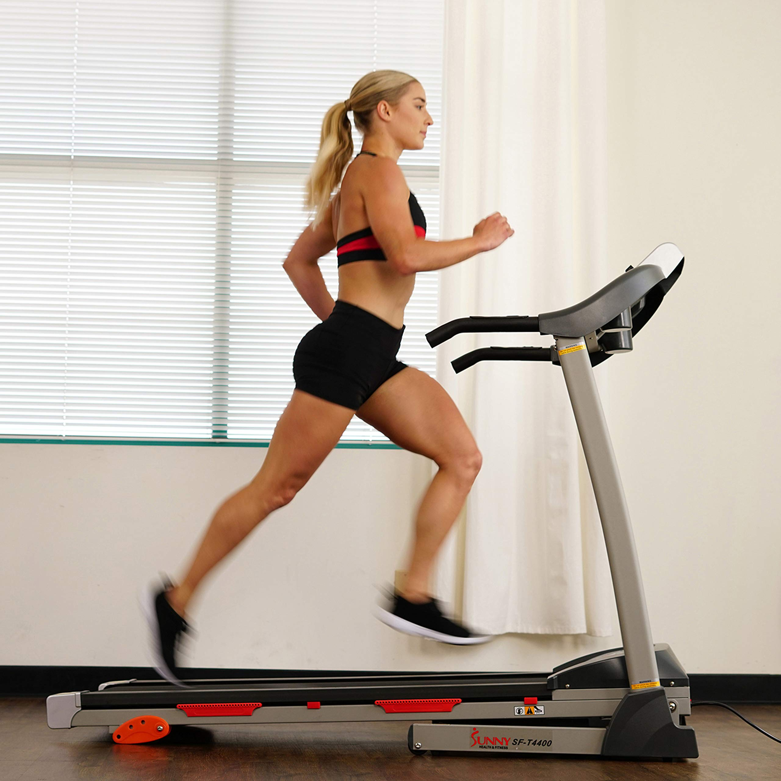 【Sports&Outdoors】Folding Incline Treadmill with Optional Exclusive SunnyFit App & Smart Bluetooth Connectivity