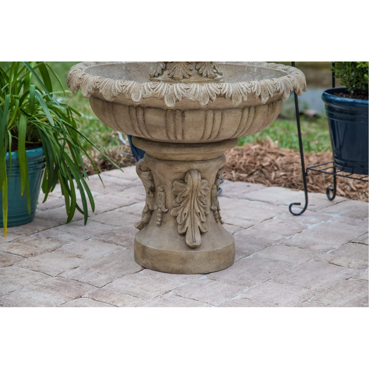 【Décor】Kenroy Home Ibiza Water Fountain, Outdoor Floor Fountain, Sandstone