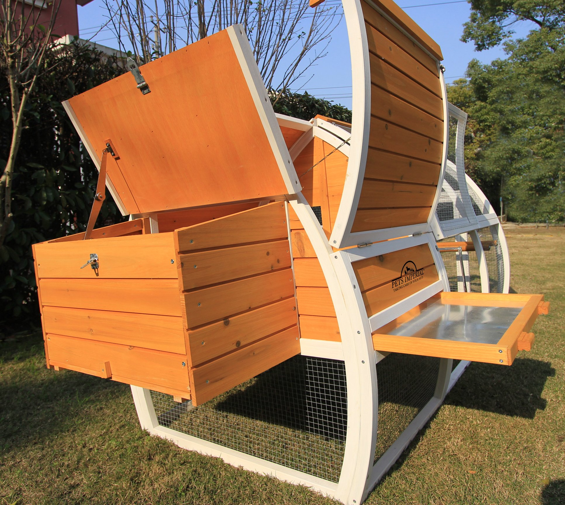 【Home&Garden】Chicken Coop - Ark Poultry Nest Box - Chickn House with Sliding Tray & Opening Roof