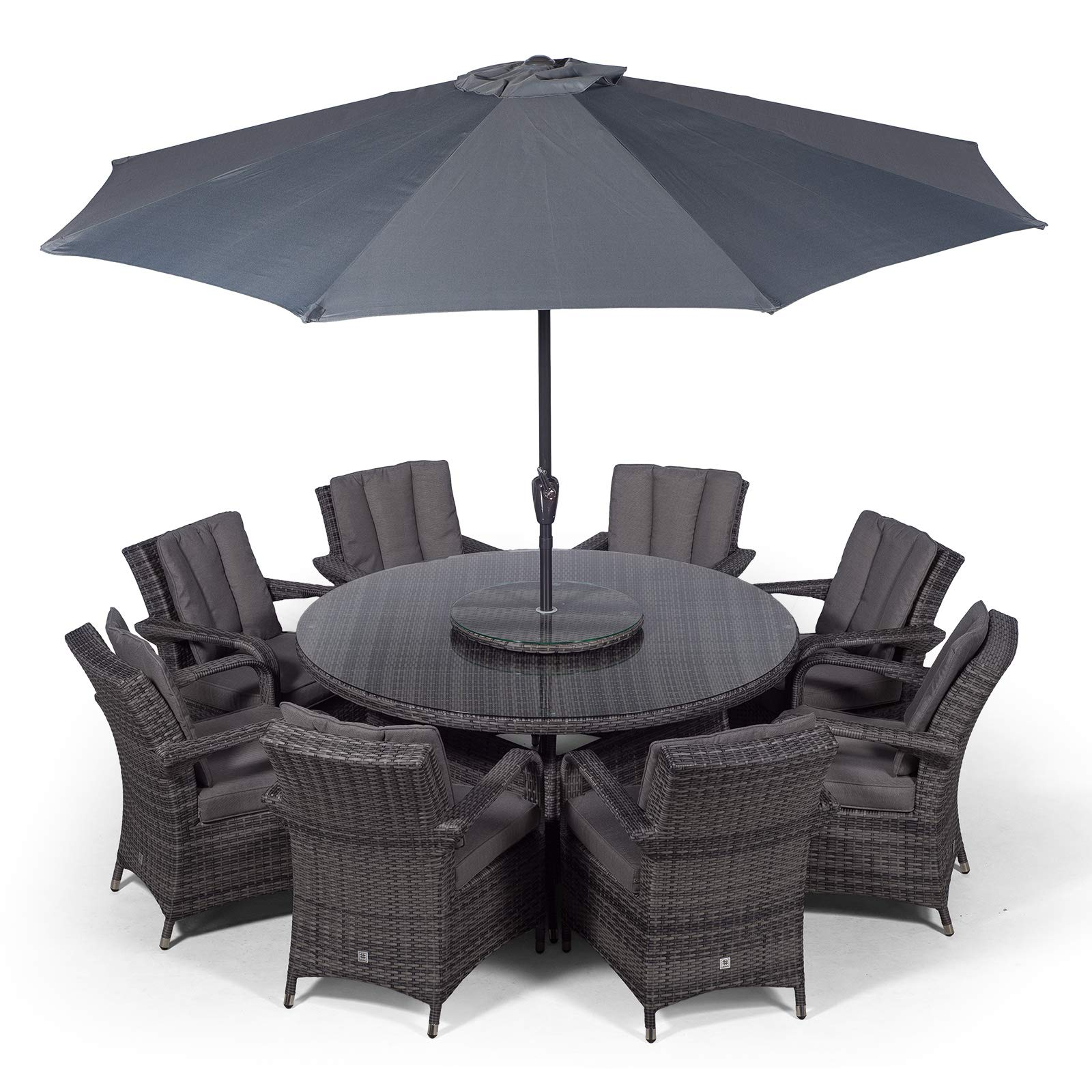 【Home&Garden】【BS】Luxury Rattan Dining Set, 8 Seater Rattan Dining Set, Outdoor Garden Table & Chairs Set